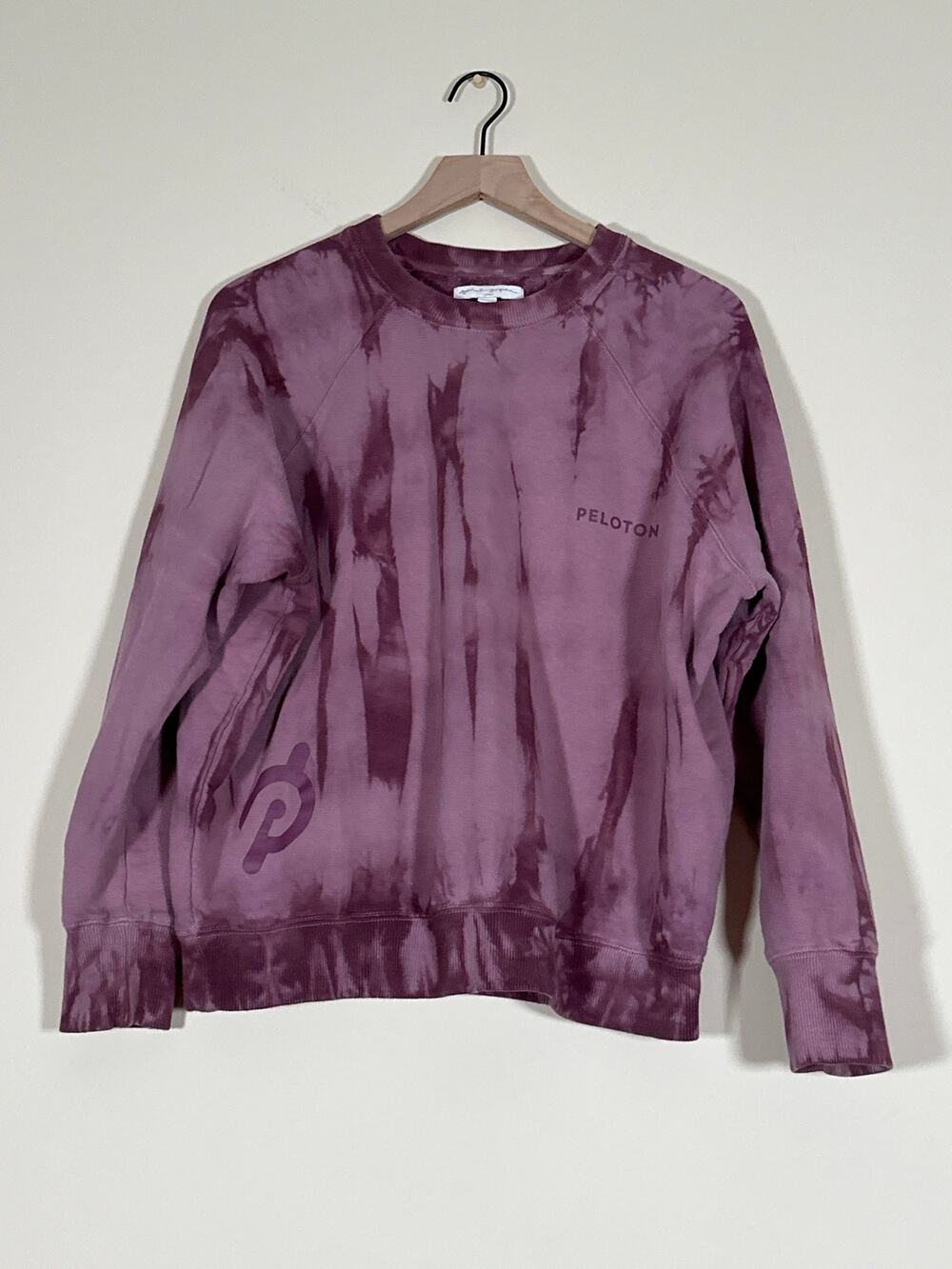 Spiritual Gangster x Peloton Tie Dye Sweatshirt Purple Mauve Large